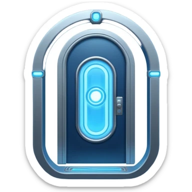 futuristic portal door in portal sticker