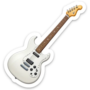 Electric guitar with small eyes sticker