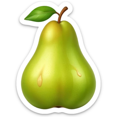 Birne mit Butter und süßen gesichg sticker