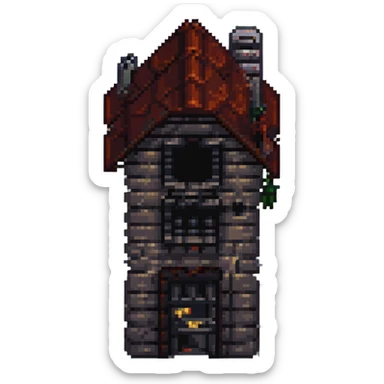 2D house in style gotham city, darkness  sticker