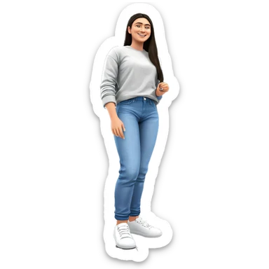 smiling girl in casual outfit sticker