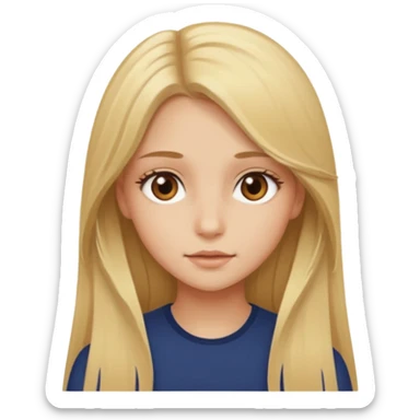 Chica de lentes ojos cafés, cabello largo rubio-castaño aesthetic  sticker