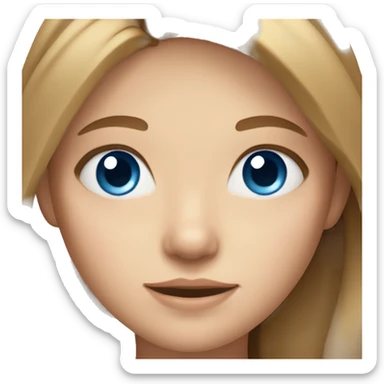 Girl with light brown hair and blue eyes sticker
