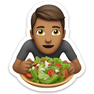 Eating a salad  sticker