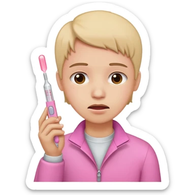 dolor de cabeza, garganta y un termómetro rosita. sticker