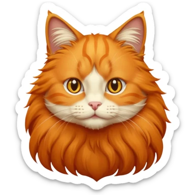Orange cat whit long hair  sticker
