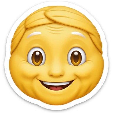 Normal yellow simple Emoji Smiling with wrinkles sticker