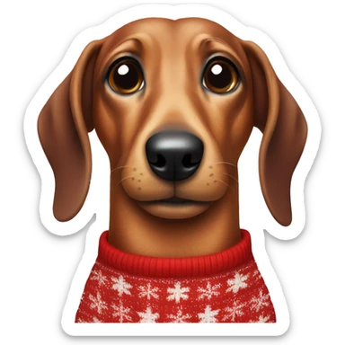 Sausage dog wearing a Christmas jumper  sticker