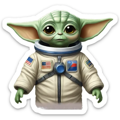baby yoda is russian astronaut sticker