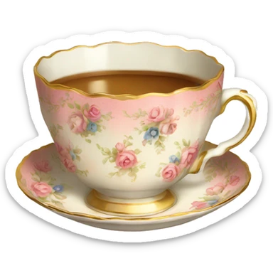 a vintage teacup sticker