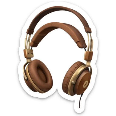 Brown headphones beats sticker