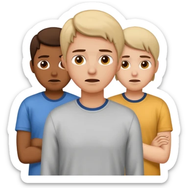 a person feeling nervous in a group sticker