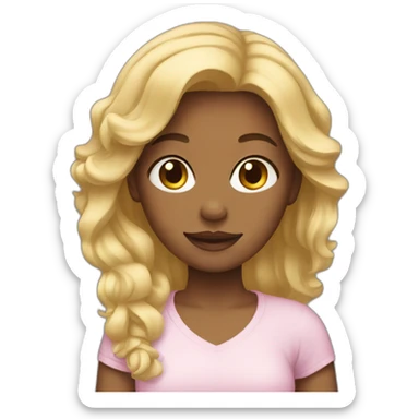 Girl with care blonde sticker