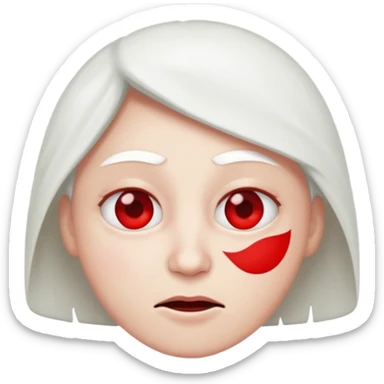 Crea un emoji kn la vibra de un drogado haz la wuea k te pido ph wn oe la cara normal noma blanca kn los ojos rojos y k estén hachicados igual k los chinos  sticker
