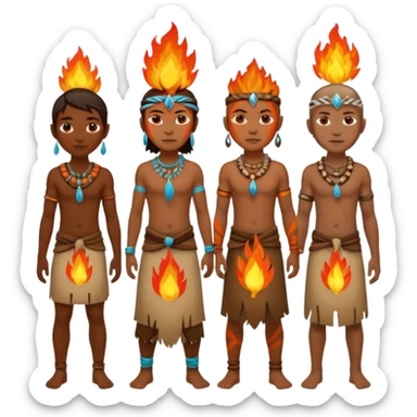 elemental tribal people sticker