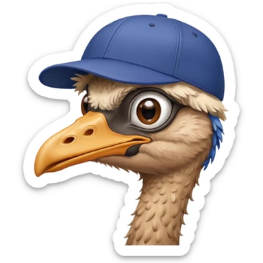 Ostrich with cap   sticker