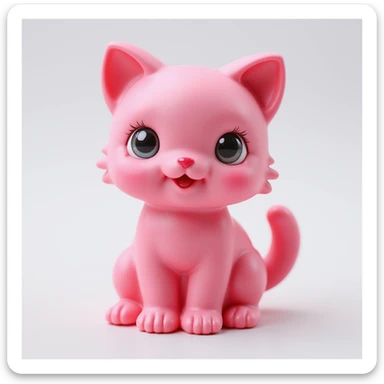 realistic pink candy shaped like a cute kitten, photorealistic style sticker