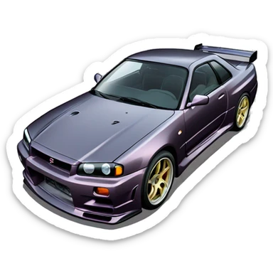 drifting Nissan skyline R34  sticker