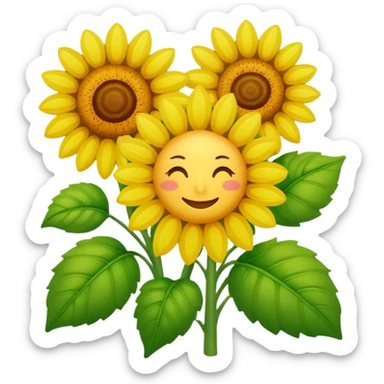 sonnenblumenstrauch mit ok zeichen ohne personen sticker