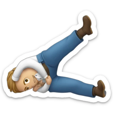 man falling face flat sticker