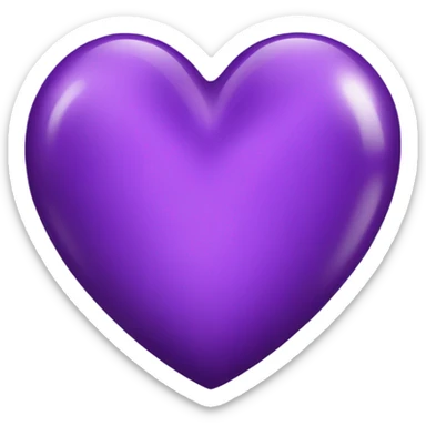 Shiny dark purple heart  sticker