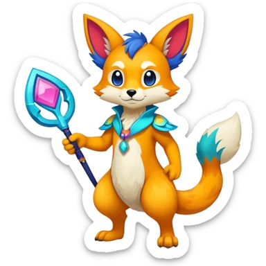 colorful anthro fursona Fakemon sticker