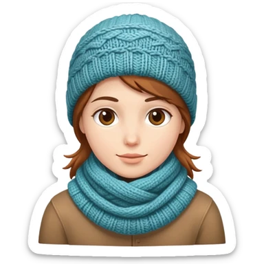 A face with hear scarf  sticker