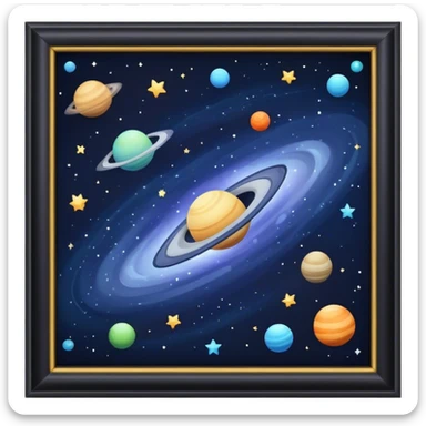 Space galaxy inside a square frame sticker
