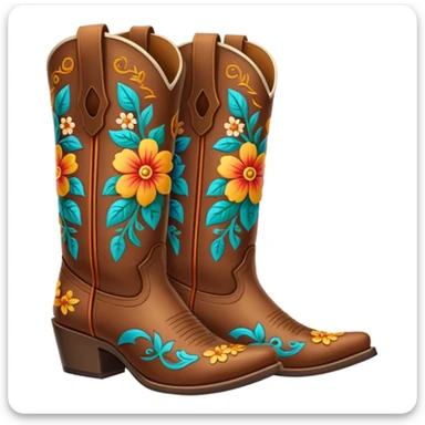 Cowboy boots with flowers in then sticker