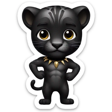 A black panther holding the number 0 in its paws sticker