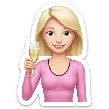 pink pilates princess prosecco sticker