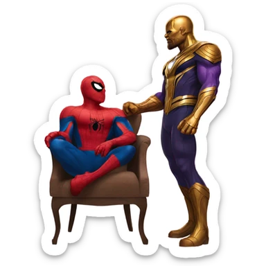 Spider-man With Thanos sticker