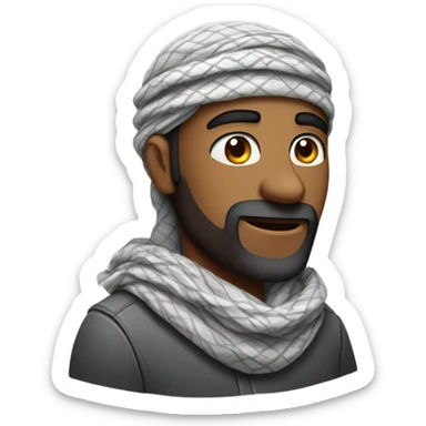 man with shemagh sticker