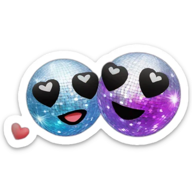 kisses disco balls and love letters sticker