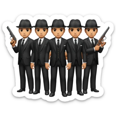 4 mafia members guns sticker