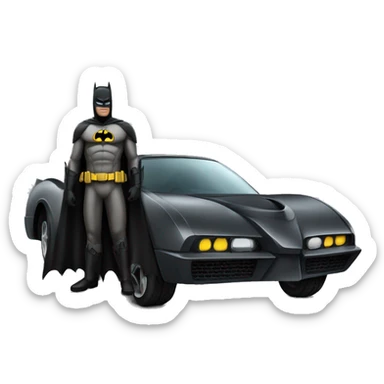 Batman with car sticker