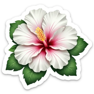 White hibiscus  sticker