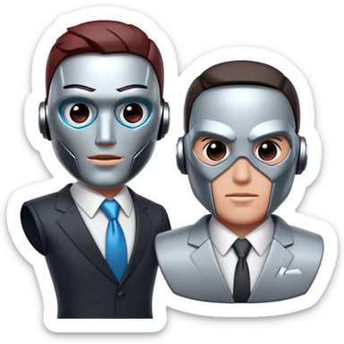 cyborg and business man sticker