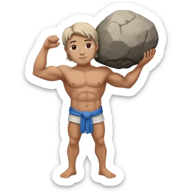 Atlas the greek god with a boulder and clothes sticker