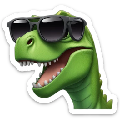dinosaur with shades sticker