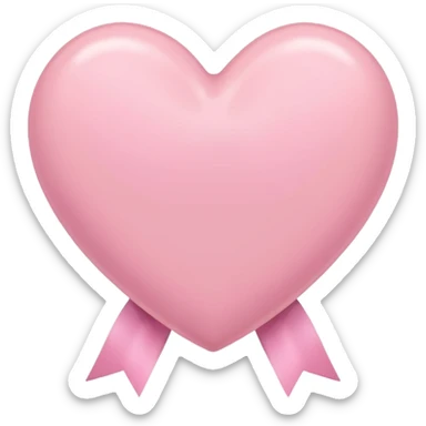 coquette pastel pink heart with pink ribbon sticker