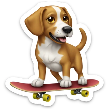 dog on skateboarding  sticker