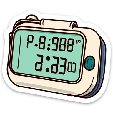 Digital blood pressure monitor showing high reading with numbers on display, hypertension sticker