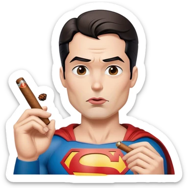 Superman with a cigar in his mouth sticker