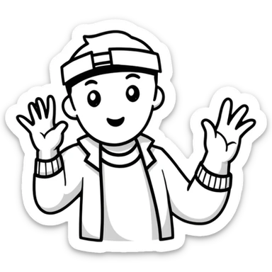 movie director making cut gesture with hands sticker