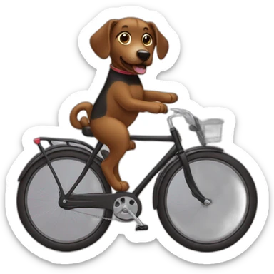 black and brown dog on a bike sticker