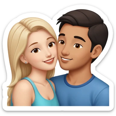  Népales men kiss white girl sticker