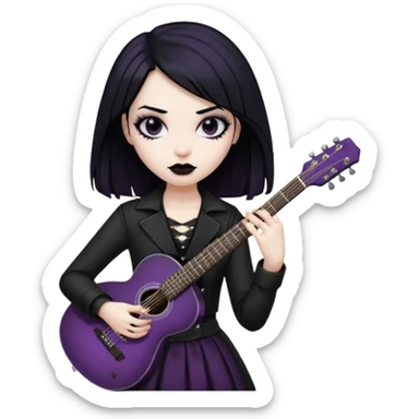 Goth girl with guitar sticker