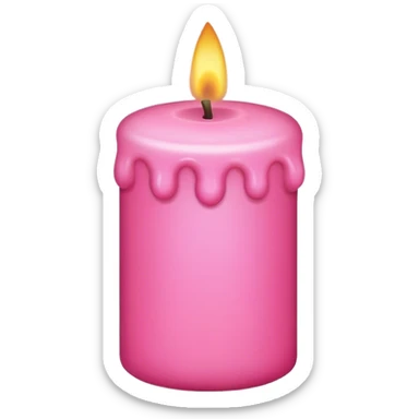 fat pink candle sticker