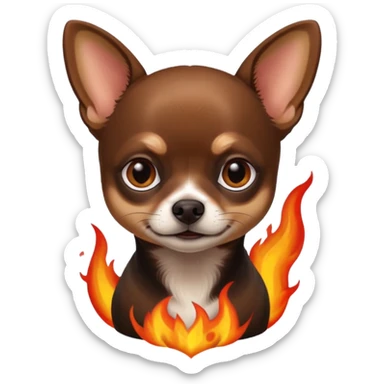 Chihuahua noir marron et feu sticker